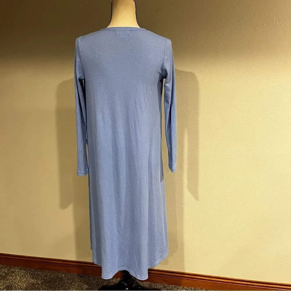 LuLaRoe‎ pale blue Long sleeve cardigan / duster with pockets - Picture 7 of 12